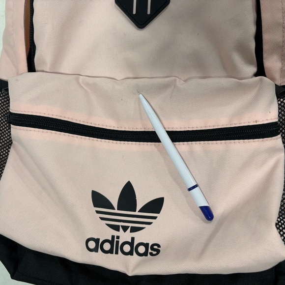 Adidas Originals Trefoil Backpack Pastel Pink/Peach School Bag Travel Streetwear - Picture 13 of 15